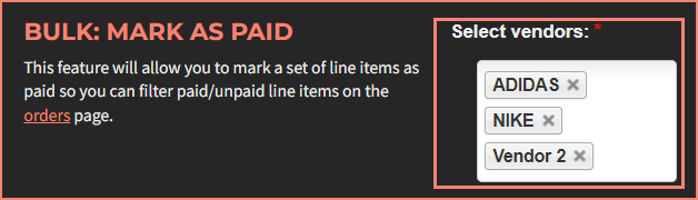 Select vendors