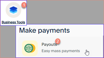 PayPal Business Tools Payouts configuration