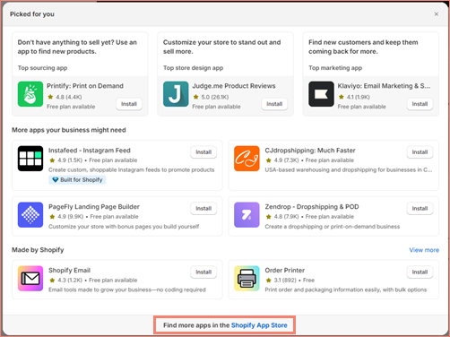 Shopify App Store link