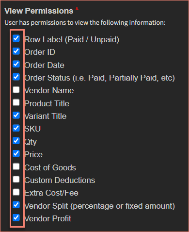 Configure view permissions