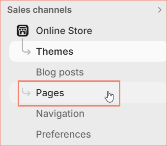 Shopify Pages section