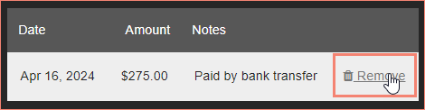 Remove payout record