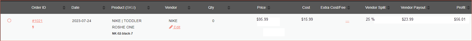 Order filter options