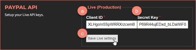 Save credentials in VendorPayout