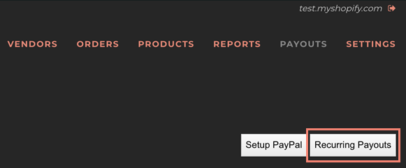 Recurring Payouts button